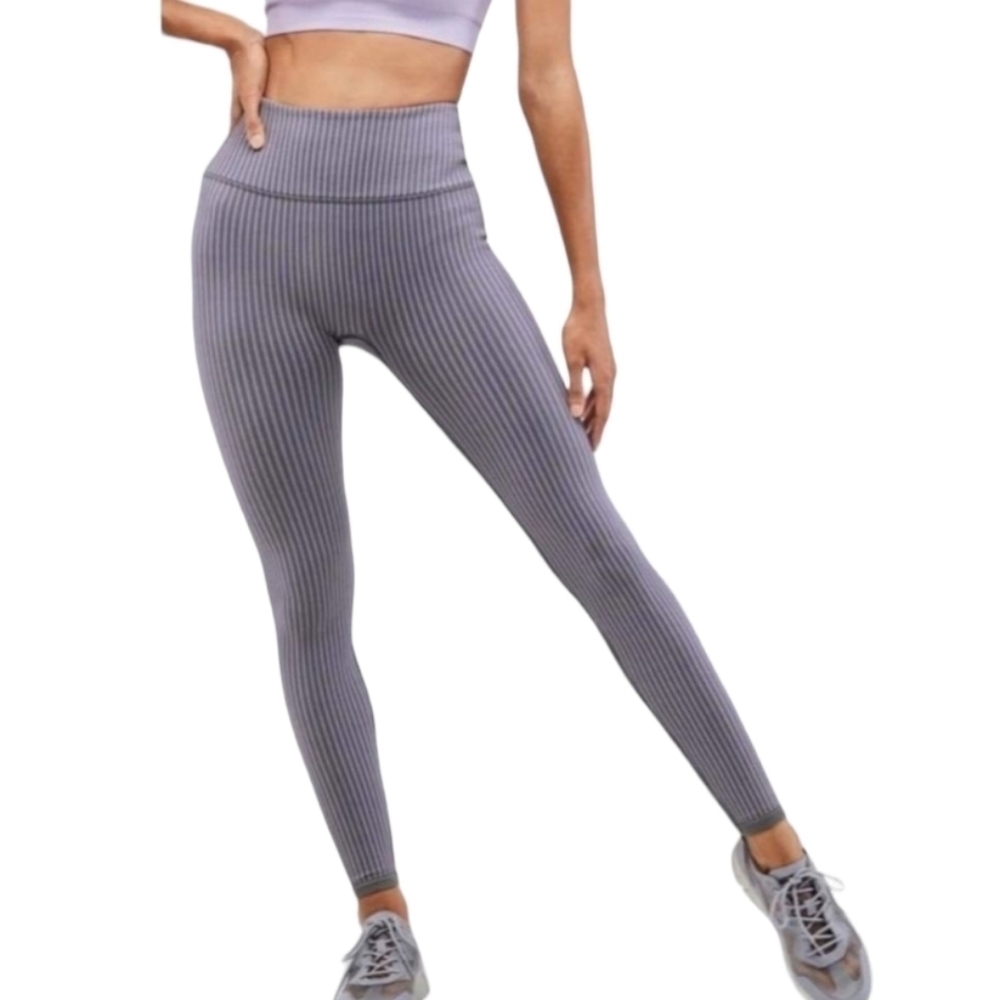 FABLETICS High-Waisted Seamless Rib Legging in iron/ hazy iris NWT